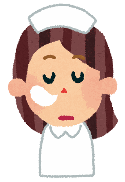 夜勤続きで疲れて眠そうな看護師のイラスト